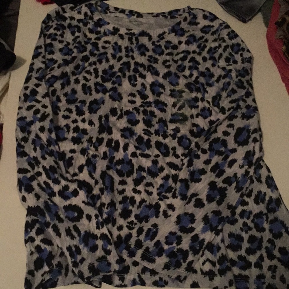 Studio Works Blue & Black Leopard Long Sleeve